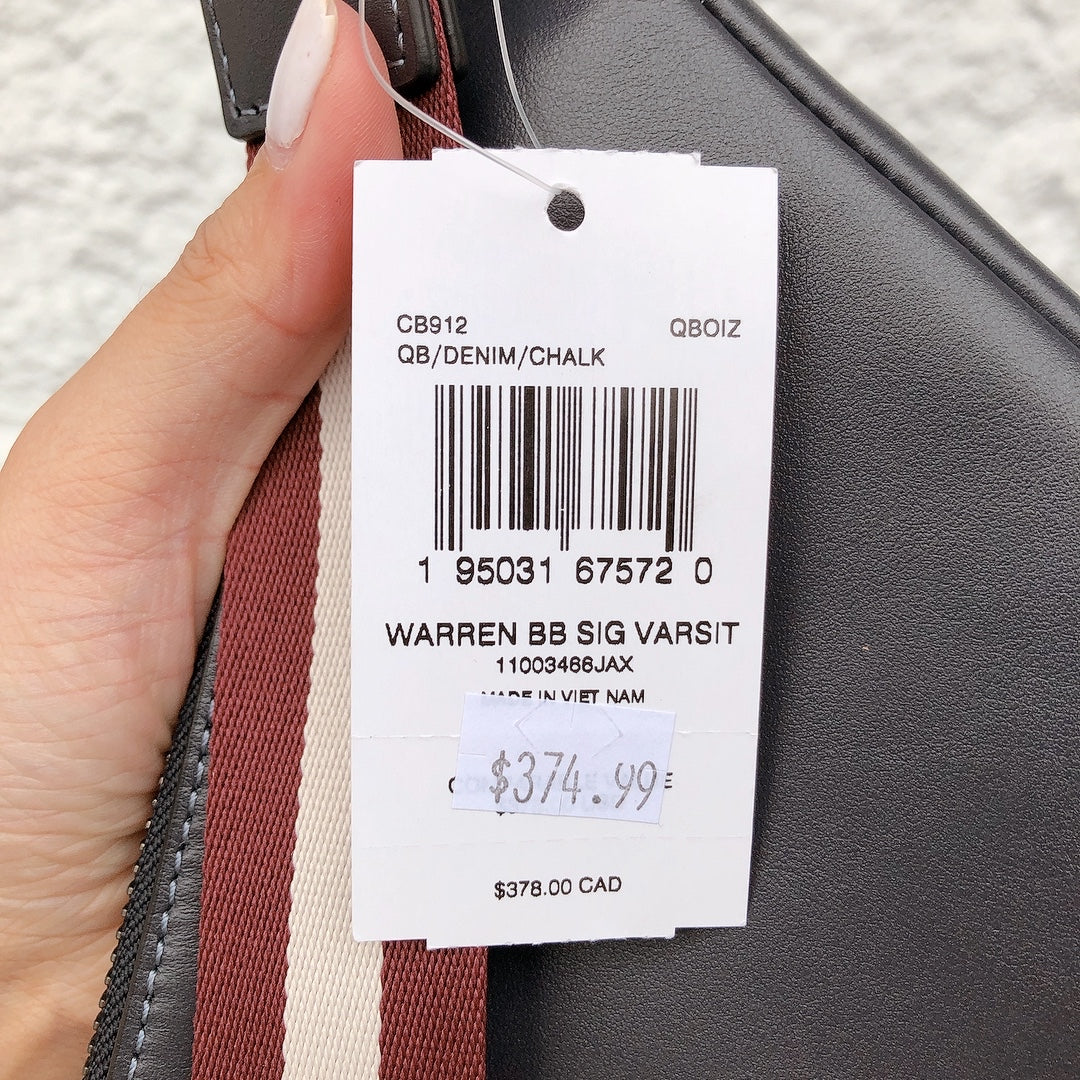 Coach CB912 Warren Belt Bag In Signature Canvas In QB/Denim/Chalk Coach CB912 Warren Belt Bag In Signature Canvas In QB/Denim/Chalk
